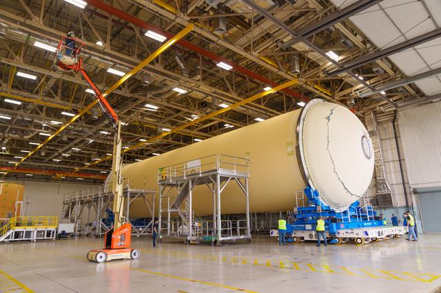 NASA image: Artemis III Liquid Hydrogen Tank moves into Final Assembly